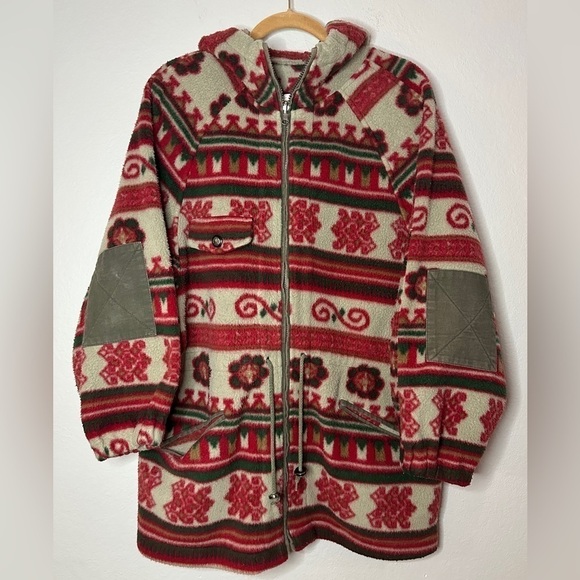 Vintage Mulberry Street Full Zip Aztec Print Fleece Jacket Women’s Large - Picture 4 of 15
